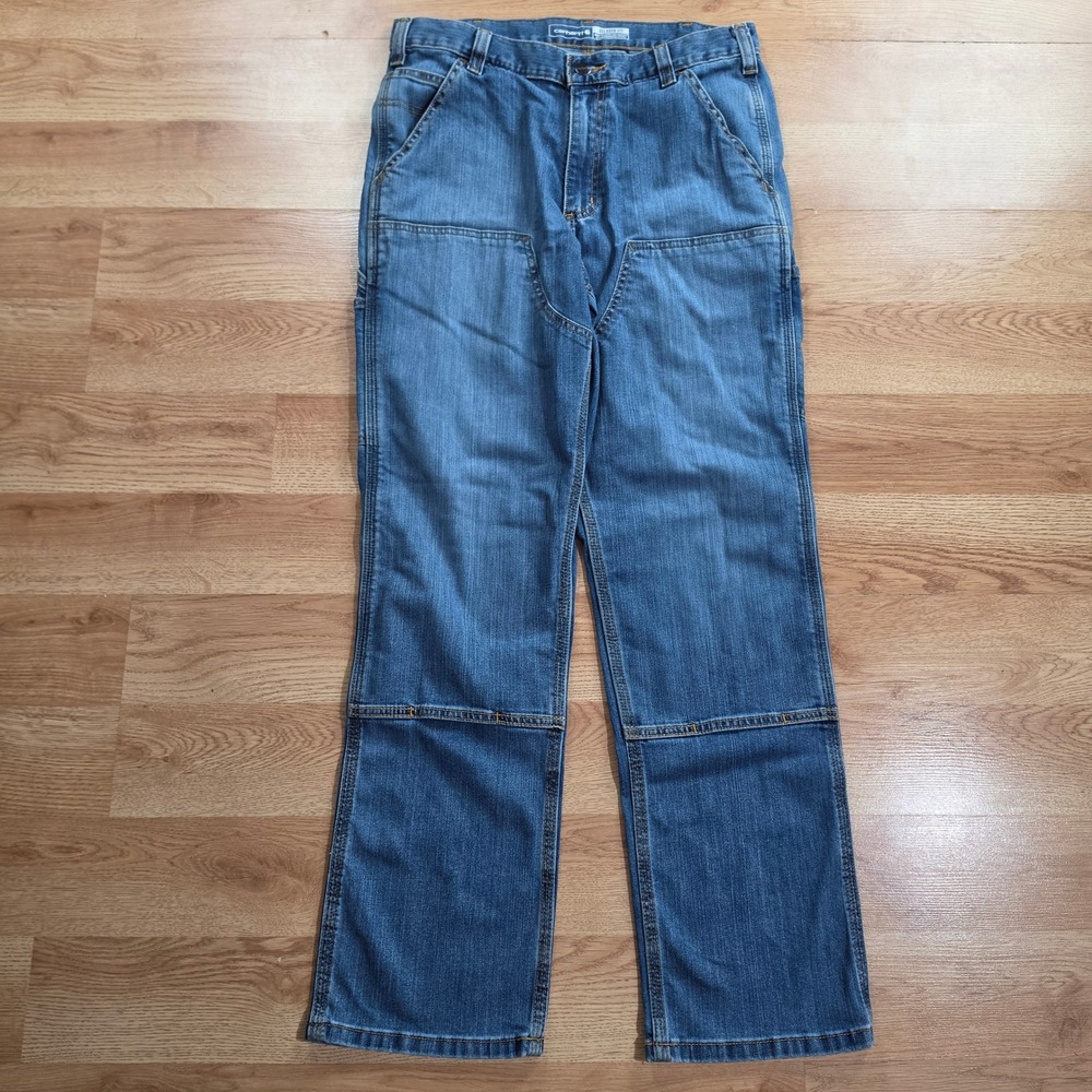 Carhartt Double Knee Logger Jeans Men 32x30 Relaxed Fit Workwear Denim Carpenter